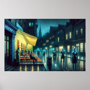 "Inget behov av konst" (Café Terrace Noir) Poster
