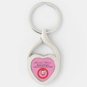 Inget blod, avancerat direktiv twisted heart silverfärgad nyckelring