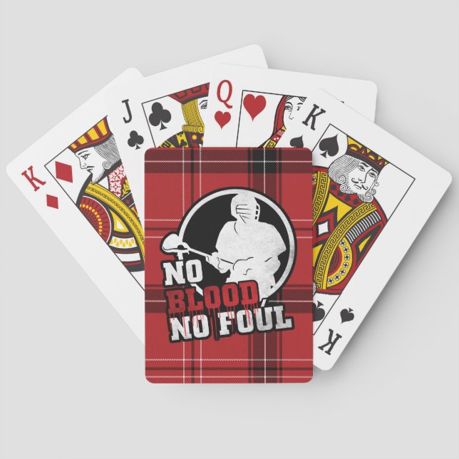 Inget blod - ingen Foul Lacrosse Card-dek Spel Kort (Baksidan)