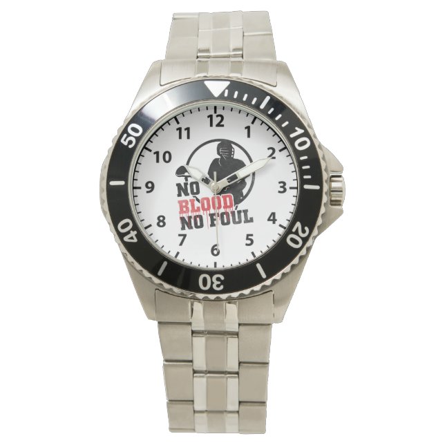 Inget blod, ingen Foul Lacrosse Watch Armbandsur (Framsida)