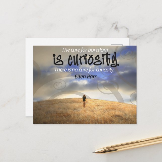 "Inget botemedel mot nyfikenhet" inspirationsoffer Vykort (Fram/Back In Situ)