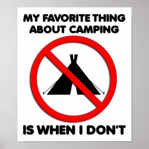 Inget Camping Rolig Poster