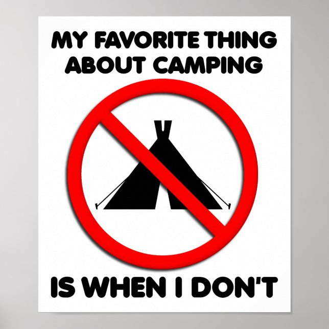 Inget Camping Rolig Poster (Framsidan)