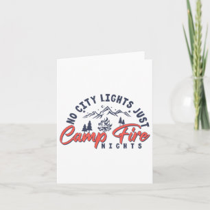 Inget City Light Campfire Nights Funny Camping V Kort