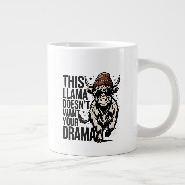 inget drama, bara en lama-mugg jumbo mugg (Höger)