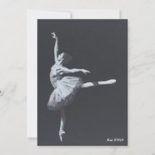 Inget drama, bara frihet, svart & vit ballerina inbjudningar
