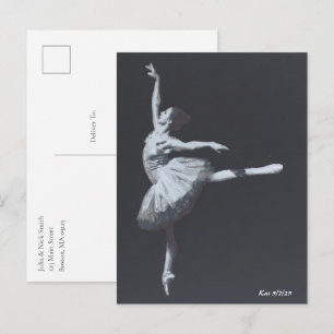 Inget Drama, Endast Frihet, Svart & Vit Ballerina Vykort