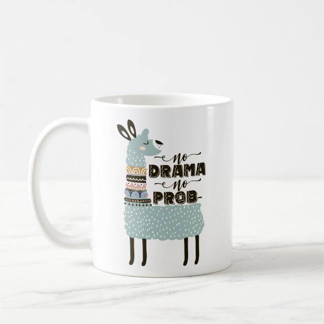 Inget drama ingen prob-llama kaffemugg (Vänster)