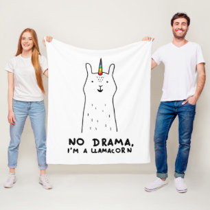 Inget drama mig förmiddag en Llamacorn Fleecefilt