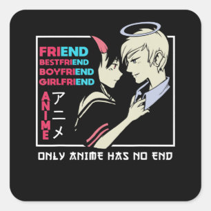 Inget "End Anime Clothing Manga Art Cosplay Otaku Fyrkantigt Klistermärke