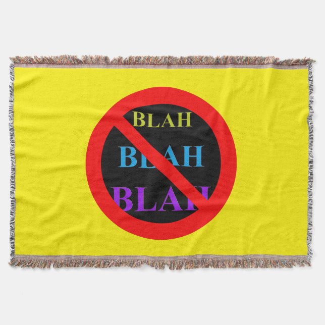 Inget Entry Blah Blah Blah Throw Blanket Filt (Framsidan)