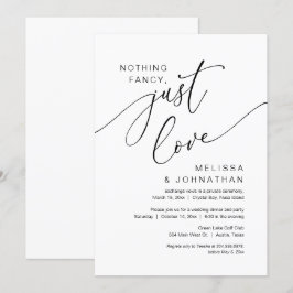 Inget fancy, bara kärlek, bröllop Elopement-fest Inbjudningar