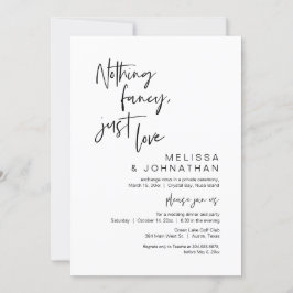 Inget fancy, bara kärlek, bröllop Elopement-fest Inbjudningar