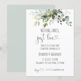 Inget fancy bara kärlek bröllopsfest inbjudningar