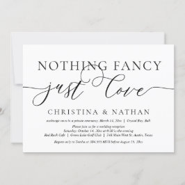 Inget fancy, bara kärlek, bröllopsutflykt fest inbjudningar