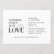 Inget fancy, bara kärlek, elegant svart, Elopement