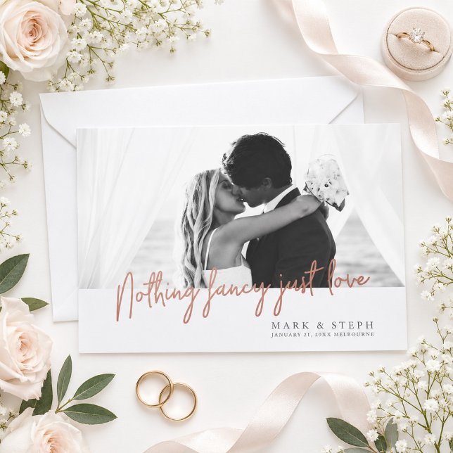 Inget fancy bara kärlek Elopement-meddelande Inbjudningar (Skapare uppladdad)