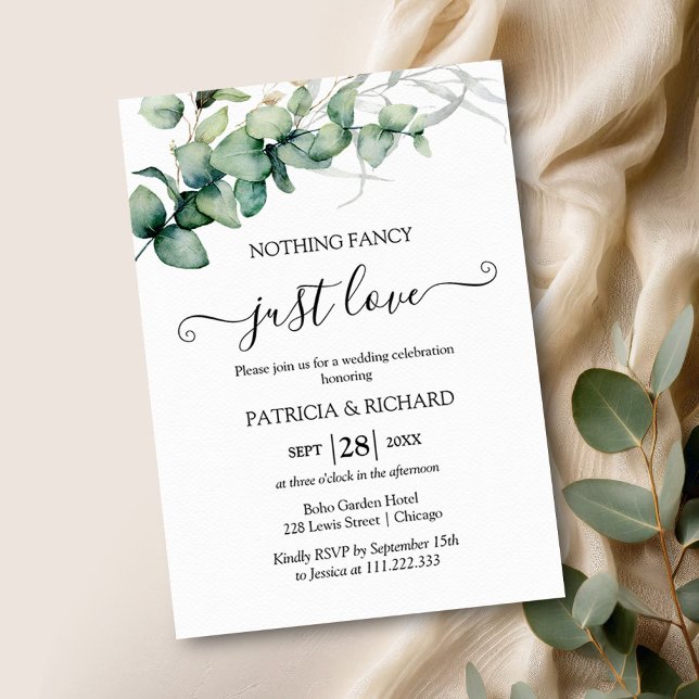 Inget fancy bara kärlek intim  inbjudningar (Skapare uppladdad)