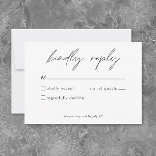 Inget fancy bara kärlek minimalistisk bröllop OSA kort