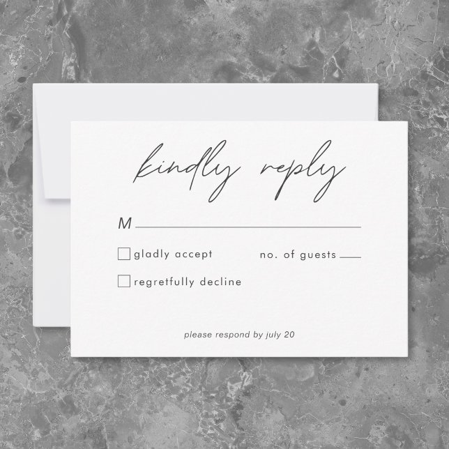 Inget fancy bara kärlek minimalistisk bröllop  OSA kort (Nothing Fancy Just Love Minimalist Wedding RSVP Card)