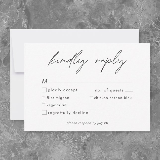 Inget fancy bara kärlek Minimalistisk bröllop  OSA Kort (Nothing Fancy Just Love Minimalist Wedding RSVP Card)