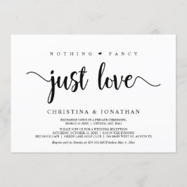 Inget fancy, bara kärlek, Modern rustic, Elopement Inbjudningar