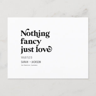 Inget fancy bara kärlek, Modern save the date Anno Meddelande Vykort