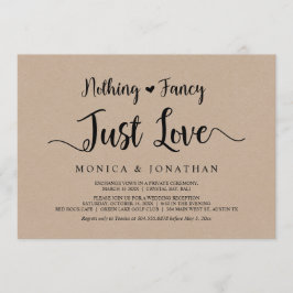 Inget fancy, bara kärlek, Rustik kraft, Elopement Inbjudningar