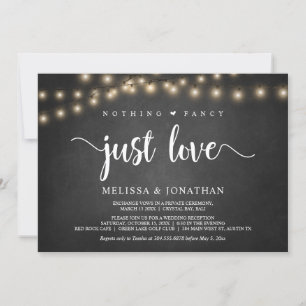 Inget fancy, bara kärlek, Strängljus Elopement Inbjudningar