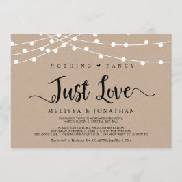 Inget fancy, bara kärlek, String Lights Elopement Inbjudningar