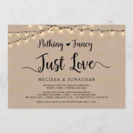 Inget fancy, bara kärlek, String Lights Elopement Inbjudningar