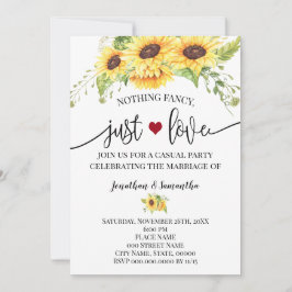 Inget fancy bara kärlek Sunflower Elopement Inbjud Spara Datumet