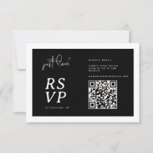 Inget fancy bara kärlek Svart Vitt QR-kod RSVP 