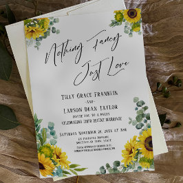 Inget fancy, bara kärlek till eukalyptus solrosor inbjudningar