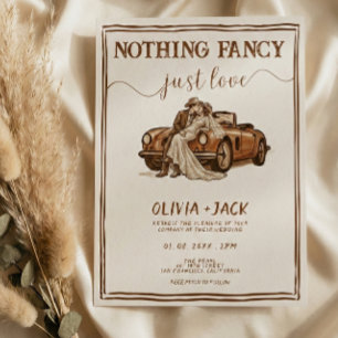 Inget fancy bara kärlek västerländsk countrybröllo inbjudningar