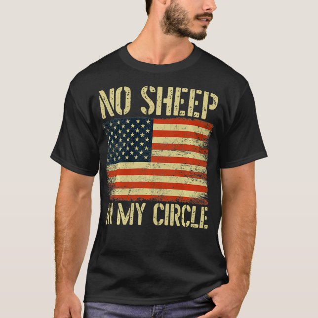 Inget får i min cirkel, patriotisk amerikansk Flag T Shirt (Framsida)