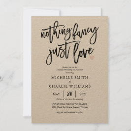 Inget finare bara kärlek avslappnad bröllopsinbjud inbjudningar