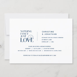 Inget Finare, bara Kärlek, marinblått, Elopement Inbjudningar