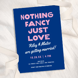 Inget Finare Bold Type Funky Blue Rosa Bröllop Inbjudningar