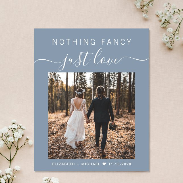 Inget Finare-fotobröllopsmottagning just Kärlek (An affordable invitation without compromising on quality or design)