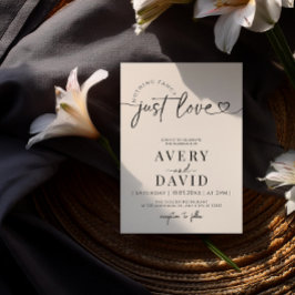 Inget Finare just Kärlek minimalt Bröllop Inbjudningar