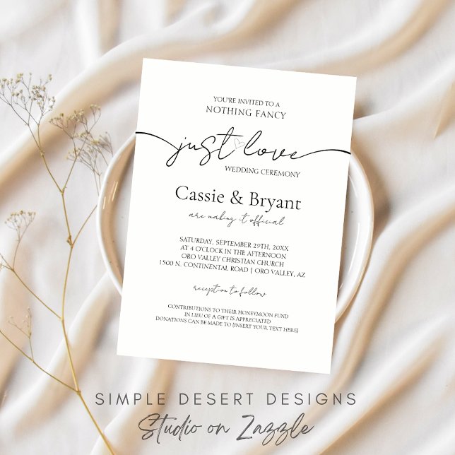 Inget Finare just Kärlek, modern skript Bröllop Inbjudningar (Black and White Minimal Wedding Invitation with Modern Script and Classic Typography)