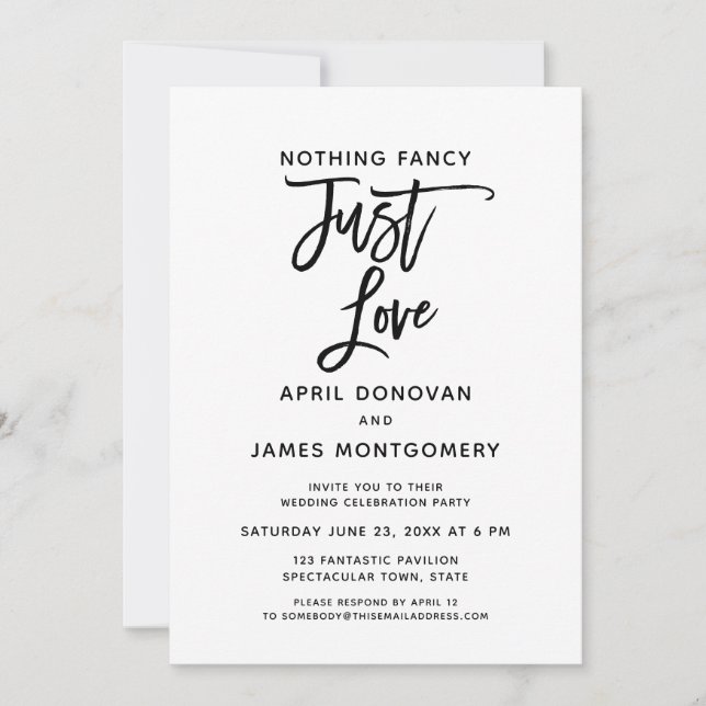 Inget Finare Just Kärlek-penseldiagram Inbjudningar (Framsida)