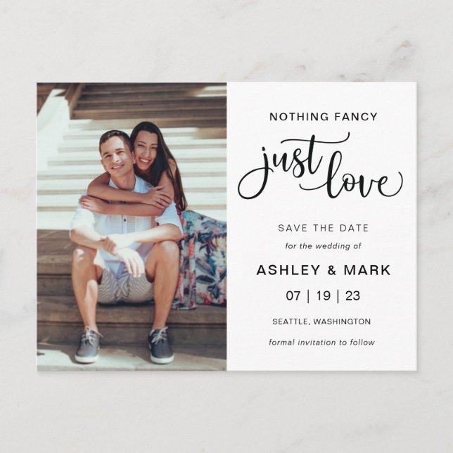 Inget Finare precis Kärlek Bröllop fotot Spara Dat Vykort (Framsida)