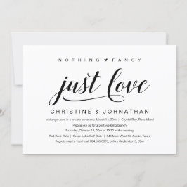 Inget fint, bara kärlek, bröllopsflykt inbjudan