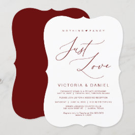 Inget fint bara kärlek, Burgunder, Elopement bröll Inbjudningar