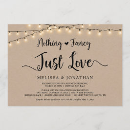 Inget fint, bara kärlek, Elopement med strängljus Inbjudningar