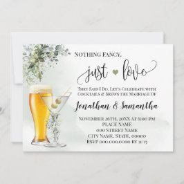 Inget fint bara kärlek grönska Elopement Inbjudan