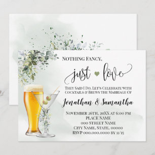 Inget fint bara kärlek grönska Elopement Inbjudan