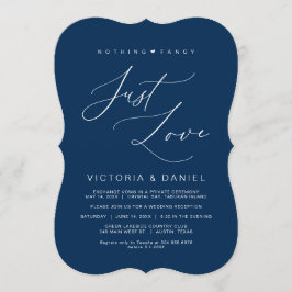 Inget fint bara kärlek, marinblå, bröllopsutflykt inbjudningar